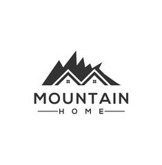Landscape Mountain House Logo Vector
