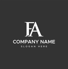FA logo monogram with emblem shield style design template
