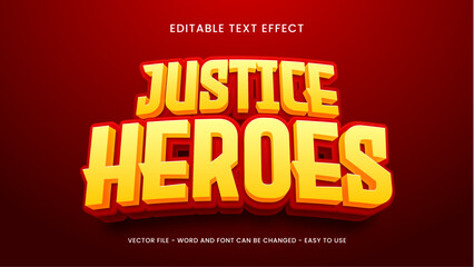 Justice heroes editable text effect  3d editable text style