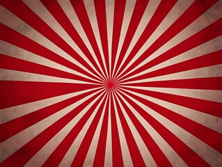 Fototapeta premium Red and cream retro circus background with sunburst rays vector presentation template design