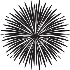 Vector image depicting a display of colorful fireworks lighting up the night sky, emphasizing celebration and joy