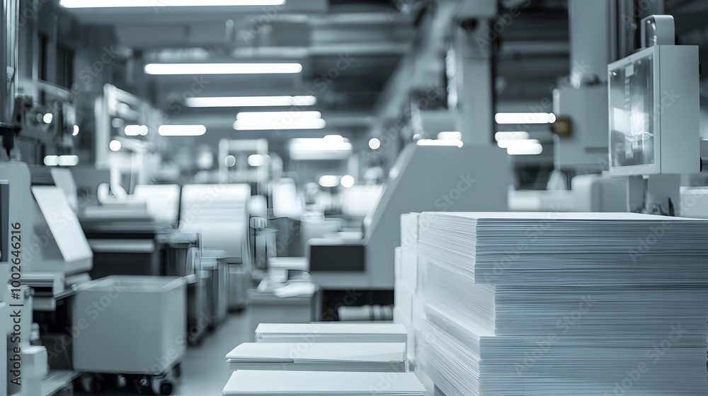 Aufkleber automated white-toned print shop with advanced paper processing machines