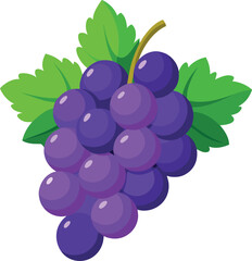 Grapes depicted as a silhouette in vector art style, set on a clean white background for a minimalist effect