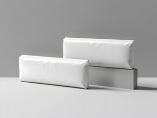  Blank Silver Bar Wrapper Packaging Mockup on Gray Background