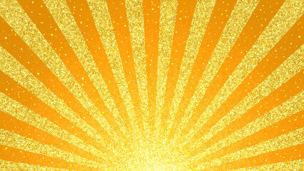 集中線　金　ゴールド　素材　キラキラ　サンバースト　ラメ　柄　キャンペーン　フェア　バーゲン　ギフト　初売り　年賀　正月　優勝　豪華　高級感　華やか　おしゃれ　光る　派手　エフェクト　ポスター　16:9
