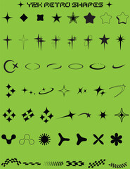 Y2K Brutalist Icon Set - Vector Symbols for Logo and Web Design