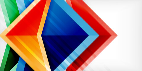 Abstract background color triangles and arrows composition. Vector Illustration For Wallpaper, Banner, Background, Card, Book Illustration, landing page