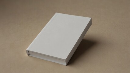 A mockup of a closed white book
