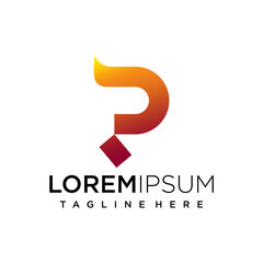 lettering at monogram P modern minimalist logo