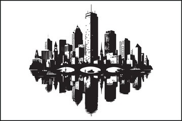 Fototapeta premium Boston City Skyline Vector Silhouette