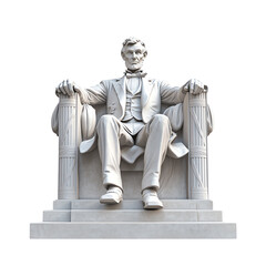 Abraham Lincoln statue, white isolate background transparent background