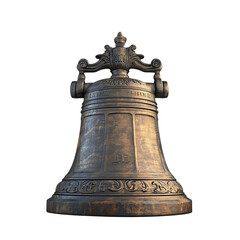 Fototapeta premium Antique bell with intricate details, white isolate background transparent background