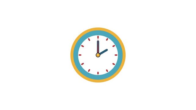 Animation wall clock counterclockwise. 1 hour back. suitable for Daylight Savings Time Ends