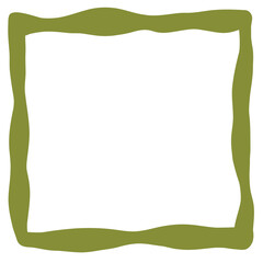 Abstract Green Frame with Smooth Wavy Edges