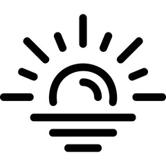 Simple vector icon sunset