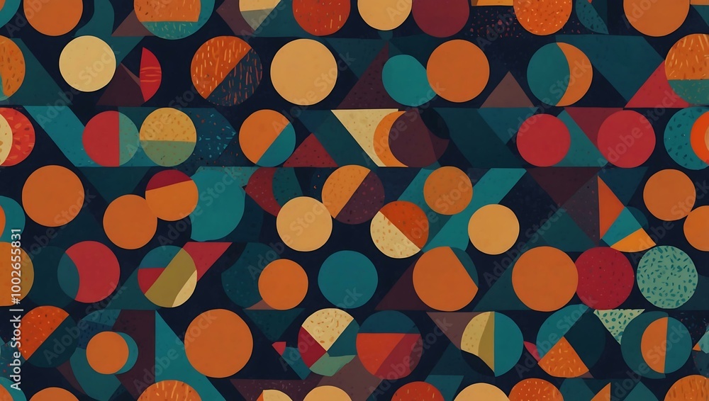 Poster trendy round shapes featuring triangular angles for background use.