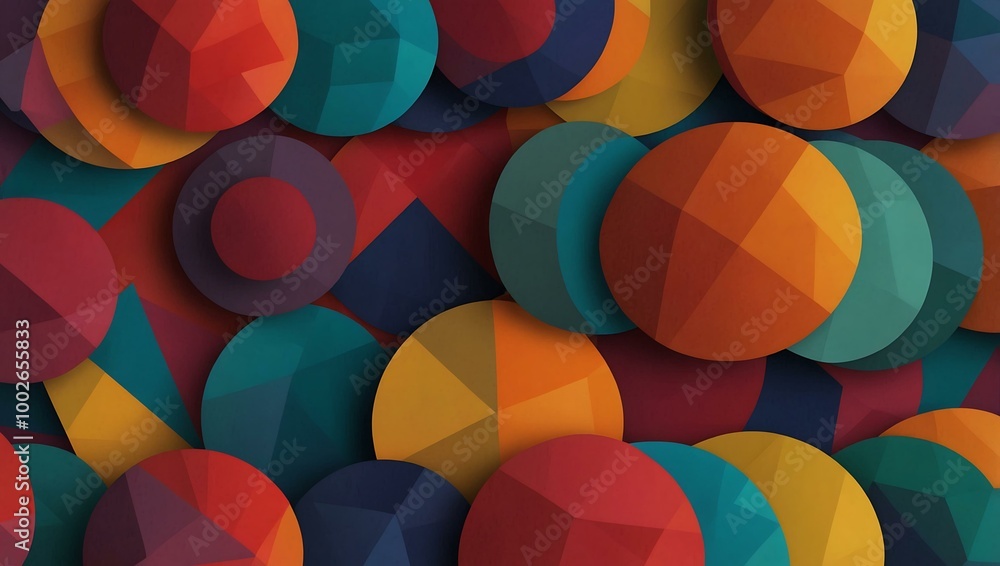 Poster trendy round shapes featuring triangular angles for background use.