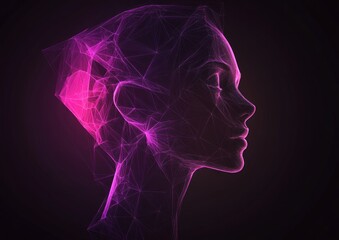 Fototapeta premium Abstract Digital Portrait of a Woman with Closed Eyes