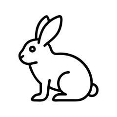 Obraz premium Rabbit vector icon, playful design, simple black and white illustration