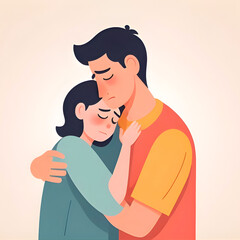 illustration one person is consoling another who is visibly upset