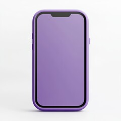 A sleek design of a purple smartphone with a minimalistic chat icon, representing communication and support, set against a white background