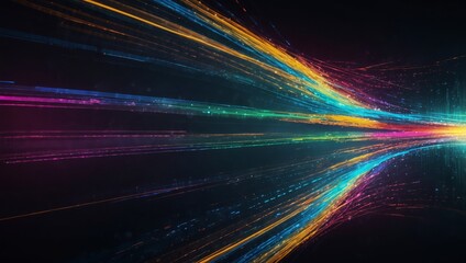 High-tech background with dynamic light trails and vibrant colors