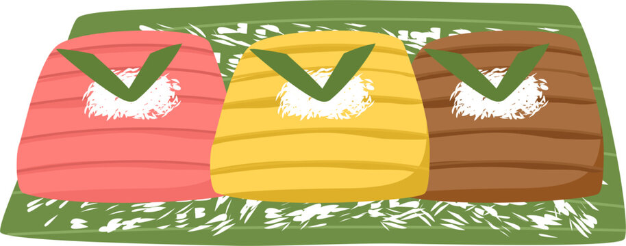 Getuk lindri indonesian traditional cake vector illustration