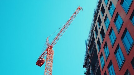 Construction Crane and Building Under Construction
