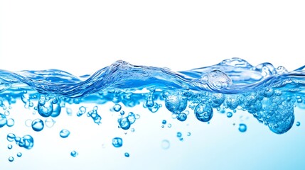 Clear water surface with bubbles, creating a refreshing and vibrant visual effect suitable for various design projects.