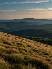 View from Sniezka to Karkonosze Mountains