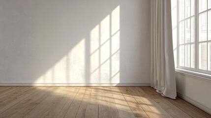 Sunlight Streaming Through a Window in an Empty Room