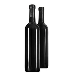 wine bottles isolated on white