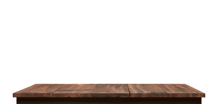 wooden table top isolated on white