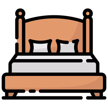 recommend clip art: double bed filled outline vector icon