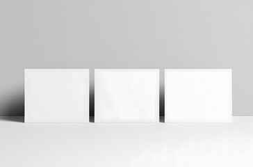 Three Blank Tent Cards on Gray Background