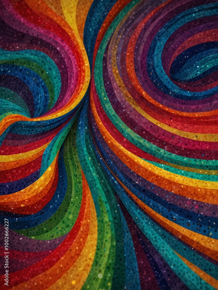 Poster Vivid abstract fabric swirl with bright colors and dynamic patterns.