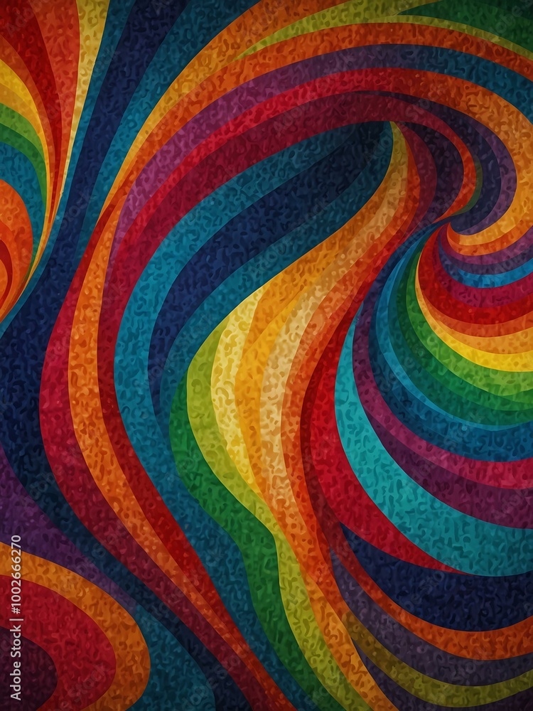 Poster Vivid abstract fabric swirl with bright colors and dynamic patterns.