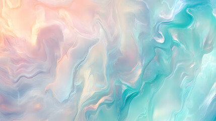 Obraz premium Iridescent Holographic Background a pastel copper to emerald gradient