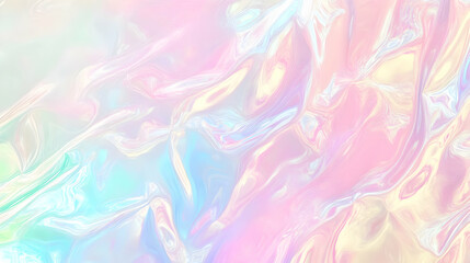 Fototapeta premium Iridescent Holographic Background a pastel fuchsia to mint gradient