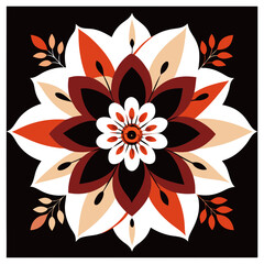 Abstract floral patterns blended with geometric shapes, creating a modern and stylized design.