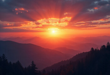 Obraz premium sunrise in the mountains