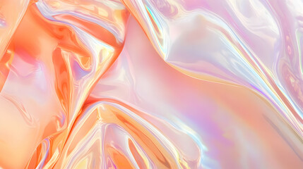 Naklejka premium Iridescent Holographic Background a pastel peach to ivory gradient
