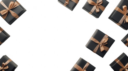 Gift boxes for Black Friday deals and sales, PNG file, isolated on white, transparent background.