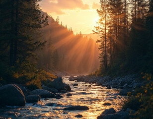 sunset in the mountains