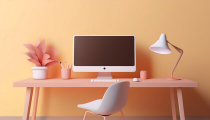 Naklejka premium Simple and Elegant Study Space for Productivity