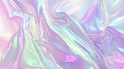 Obraz premium Iridescent Holographic Background a pastel plum to green gradient