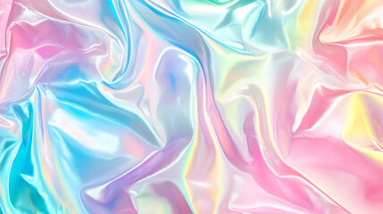 Obraz premium Iridescent Holographic Background a pastel ruby to emerald gradient