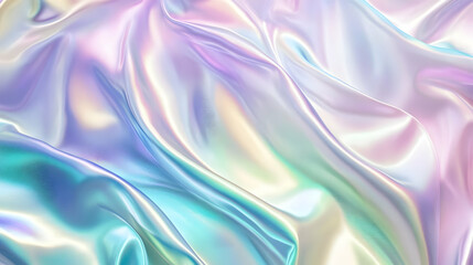 Obraz premium Iridescent Holographic Background a pastel plum to emerald green gradient