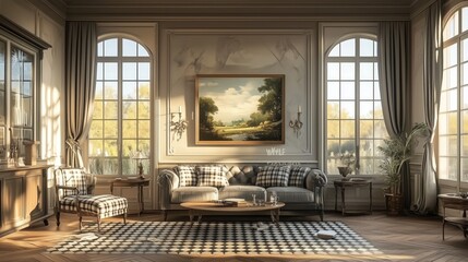 Fototapeta premium A modern apartment living room