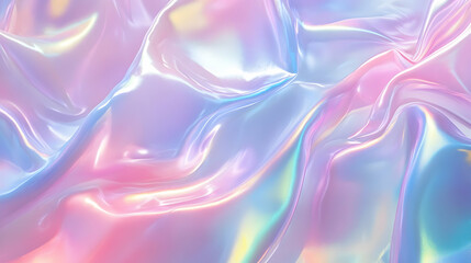 Obraz premium Iridescent Holographic Background a pastel pink to pearl gradient